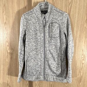 Marc NY Gray Knit Fleece Lined Sweater Jacket